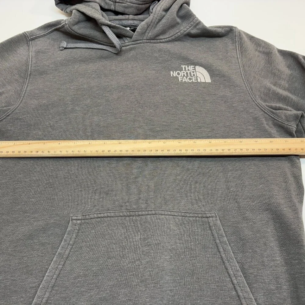 The North Face Box Logo Hoodie Distressed Faded Gray Men's M